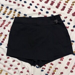 Haute Monde Black Women's Skort with Button Detail